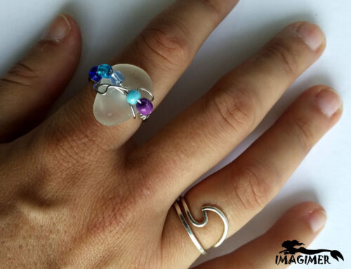 Genuine sea glass ring