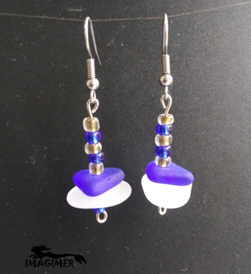 Unique earrings with ses glass